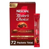 NESCAFÉ Taster's Choice, Instant Coffee Packets, Light Medium Roast Coffee, House Blend, 12 Boxes (72 Packets) | Light-medium roast House Blend instant coffee single-serve packets; 12 boxes, 6 packets each (72 total)