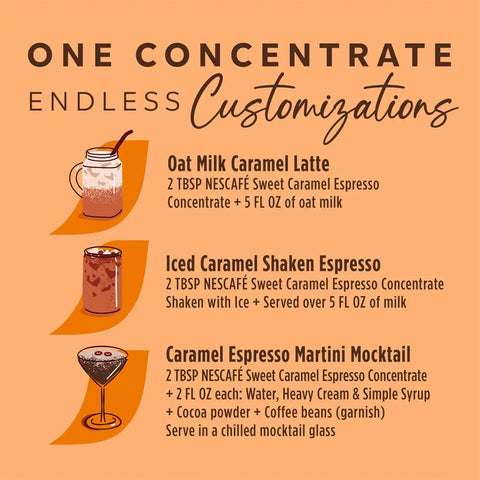 Nescafé Espresso Concentrate Sweet Caramel, Flavored Coffee Concentrate, Instant Espresso, 16 Shots 16.9 fl oz