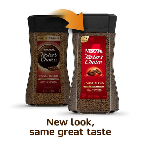 NESCAFÉ Taster's Choice Instant Coffee,Light Medium Roast,House Blend,(7 Oz Each),(Pack of 4)