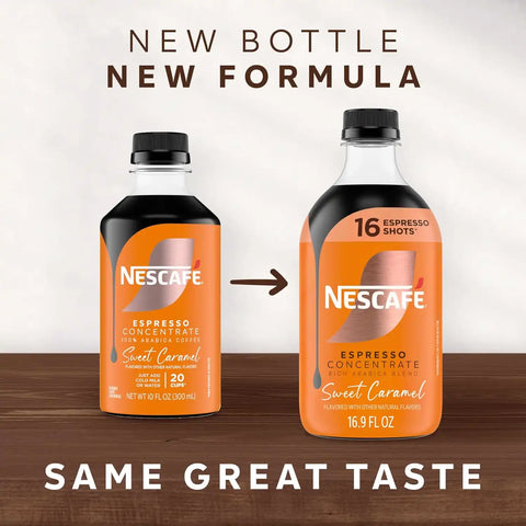 Nescafé Espresso Concentrate Sweet Caramel, Flavored Coffee Concentrate, Instant Espresso, 16 Shots 16.9 fl oz