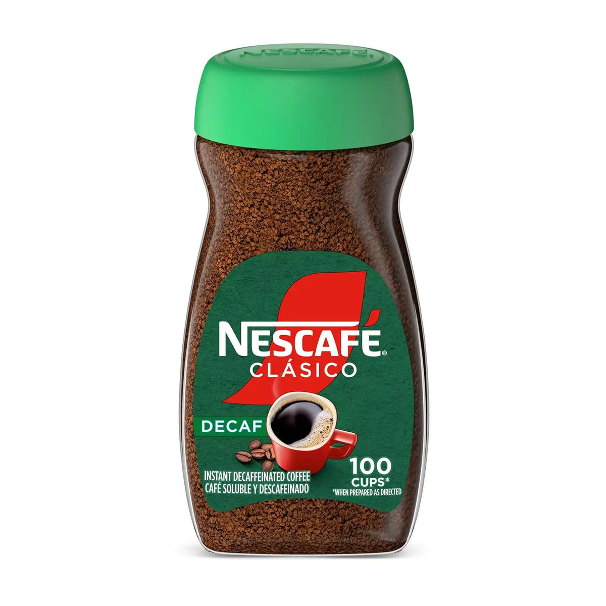 NESCAFÉ Clasico Decaf Dark Roast Instant Coffee, 7 oz Jar | Smooth dark roast decaf instant coffee; single 7 oz (200 g) jar