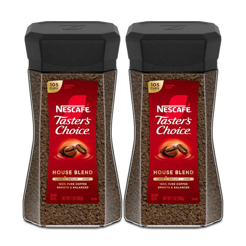 NESCAFÉ Taster's Choice Instant Coffee, Light Medium Roast Coffee, House Blend, 2 Jars (7 Oz Each) | Light-medium roast House Blend instant coffee; 2 jars, 7 oz each