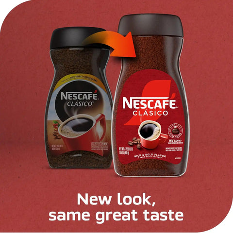 NESCAFÉ Clasico Dark Roast Instant Coffee, 10.5 oz Jar | Smooth dark roast instant coffee; single 10.5 oz jar