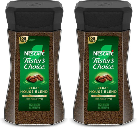 NESCAFÉ Taster's Choice Instant Coffee,Medium Light Roast Coffee,Decaf House Blend,(7 Oz Each),(Pack of 4)