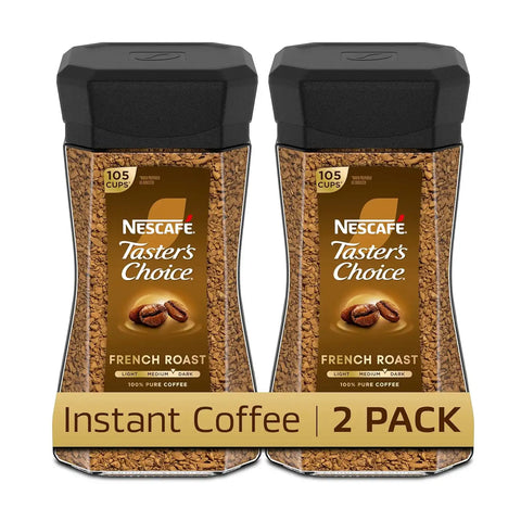 NESCAFÉ Taster's Choice Instant Coffee, Dark Roast Coffee, French Roast, 2 Jars (7 Oz Each) | Dark roast French Roast instant coffee; 2 jars, 7 oz each
